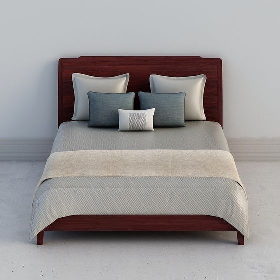 Stylish Low-Poly Bed 3D model for Contemporary Spaces