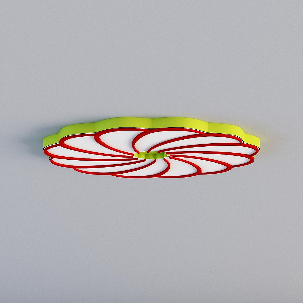 Floral Fusion Low Poly Ceiling Light 3D model