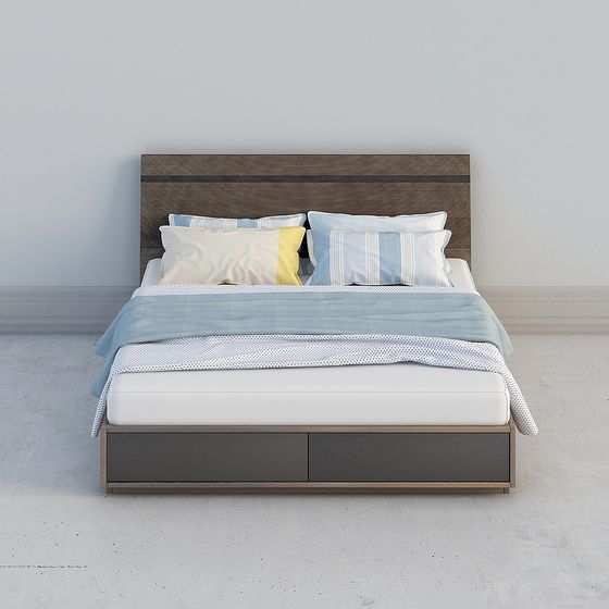 Stylish Bed Frame 3D model for Modern Interiors