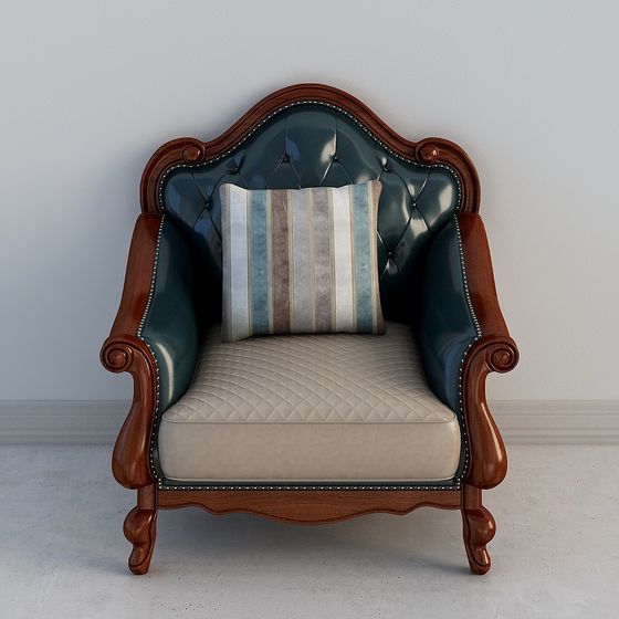 Elegant Victorian Armchair 3D model