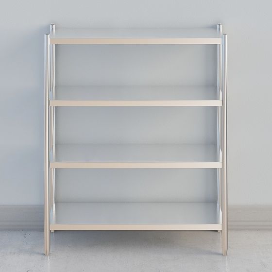 Elegant Metal Bookshelf 3D model for Modern Spaces