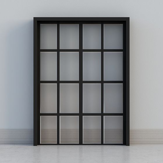 Elegant Glass Partition Door 3D model