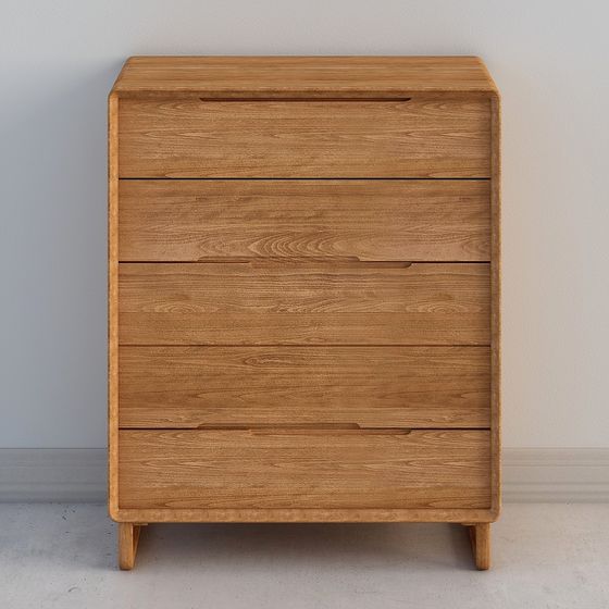 Elegant Wooden Drawer Cabinet 3D model for Homes