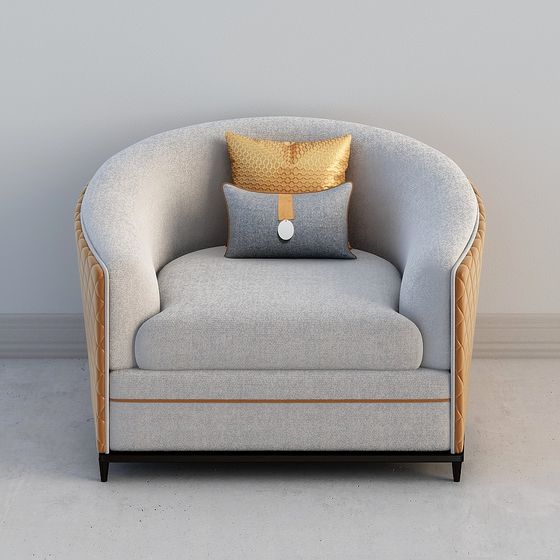 Stylish Low-Polygon Sofa 3D Model