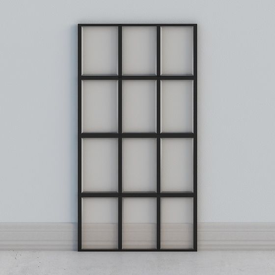 Industrial Window Grid 3D model for Modern Design