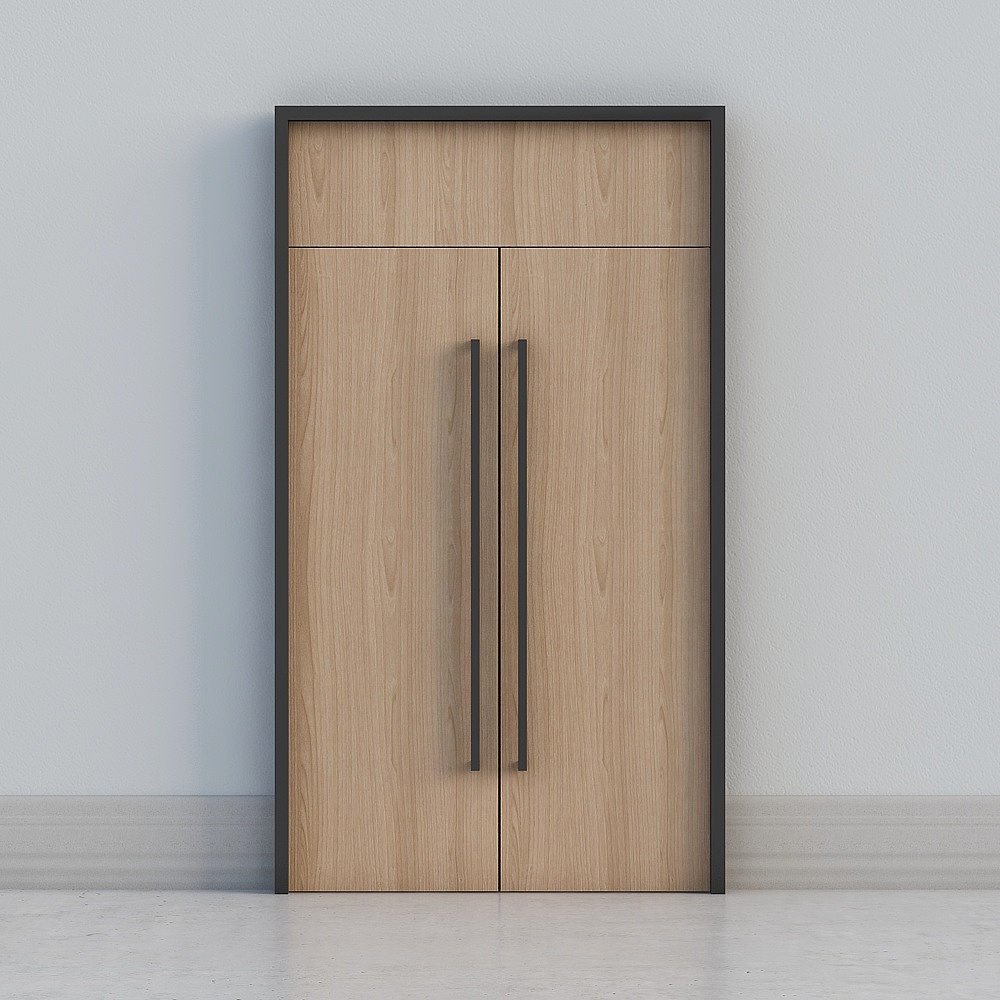 最小限の軽い木製の高いドア