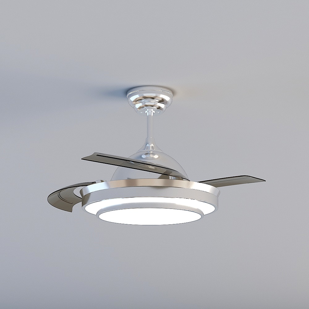 Modern Low-Polygon Ceiling Fan Light 3D Model