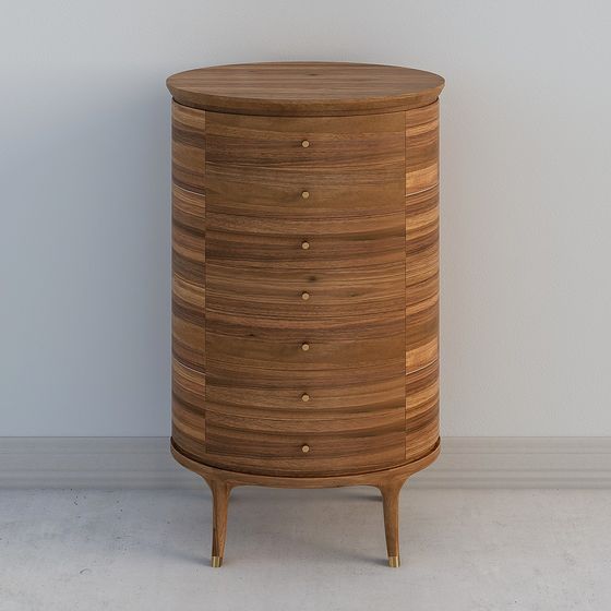 Elegant Round Cabinet 3D model for Modern Interiors