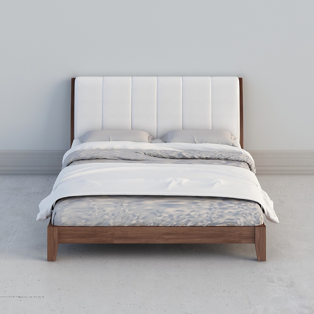 Stylish Low-Polygon Bed Frame 3D model