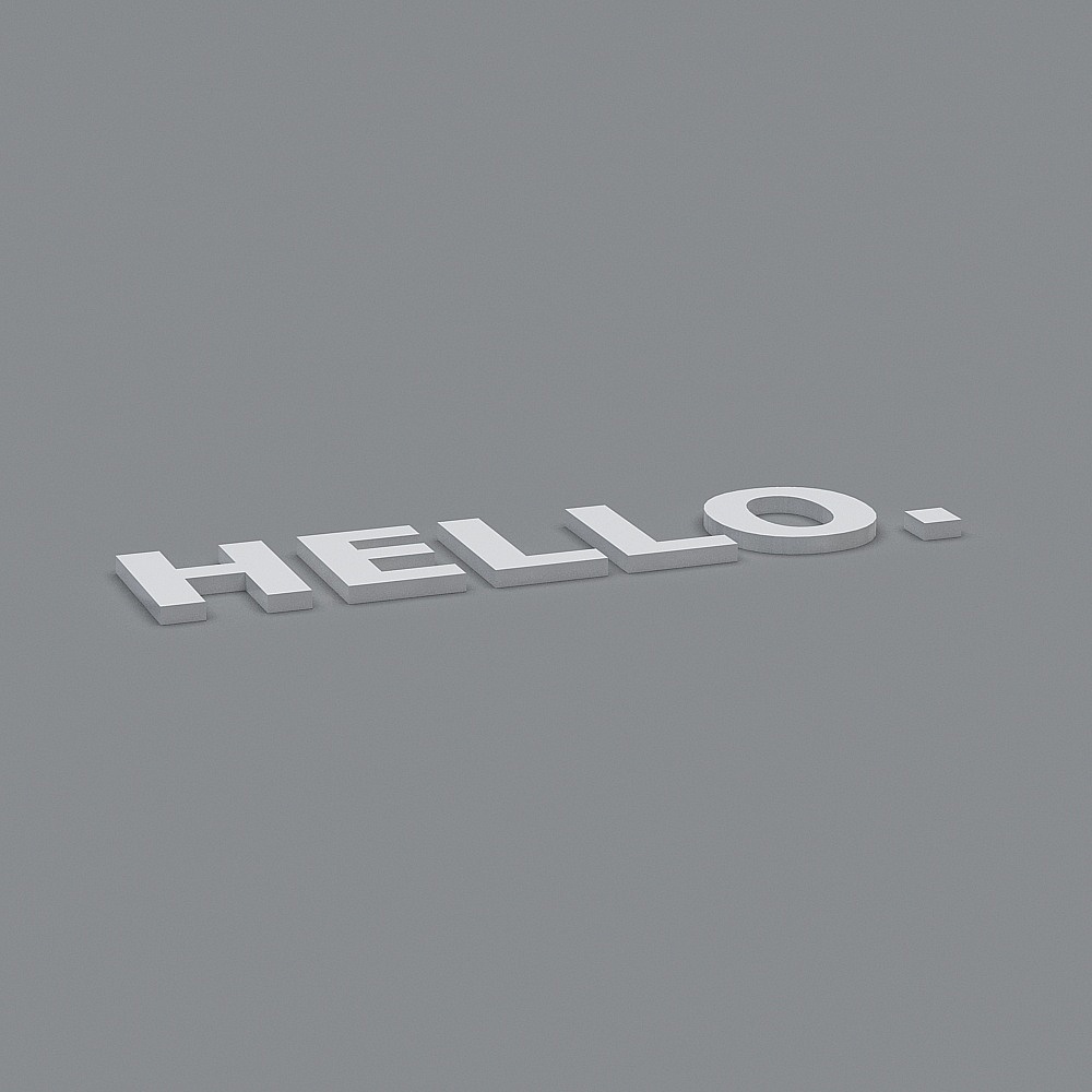 Minimalist Low-Poly 'HELLO' 3D Model