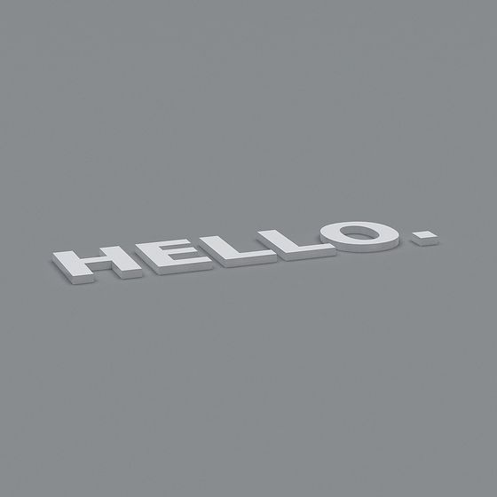 Minimalist Low-Poly 'HELLO' 3D Model