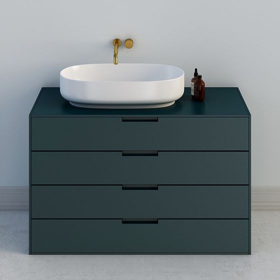 Stylish Low-Poly Bathroom Cabinet 3D model