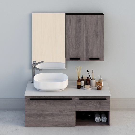 Stylish Bathroom Vanity 3D model for Contemporary Spaces