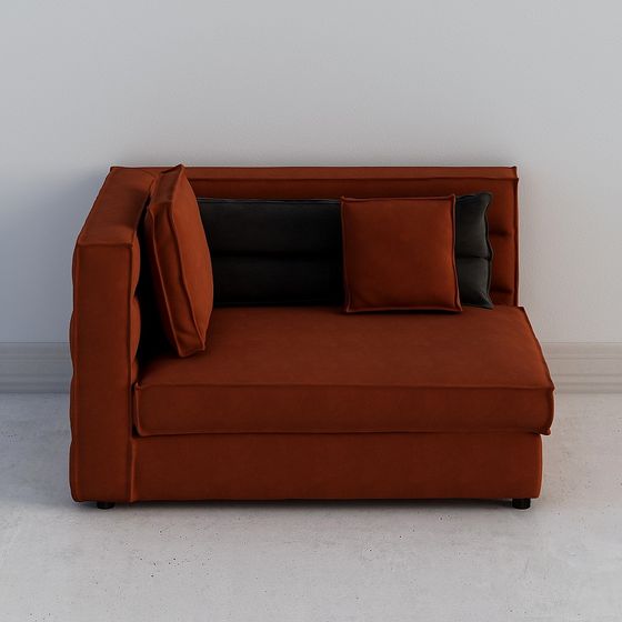 Vibrant Low-Poly Sofa 3D Model