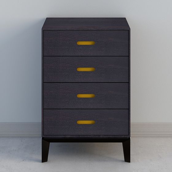 Mid-Century Modern Dresser 3D model for Creative Spaces