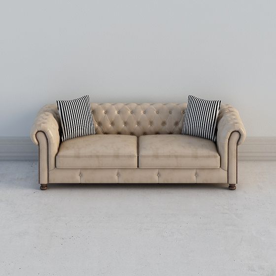 Classic Leather Sofa 3D model