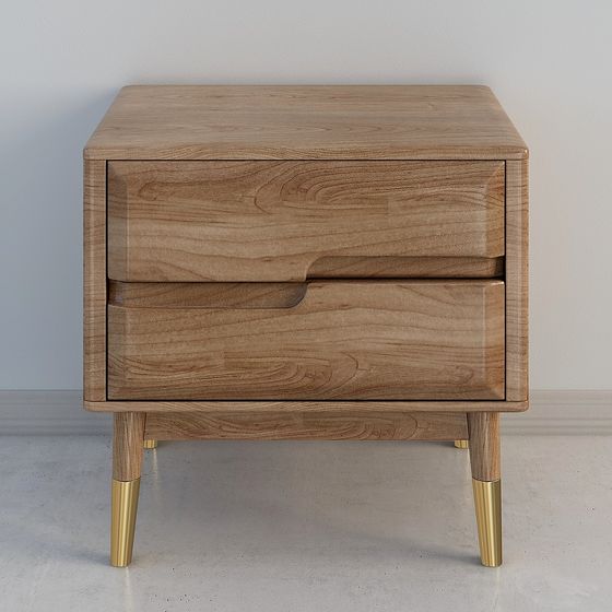 Elegant Low-Poly Nightstand 3D model