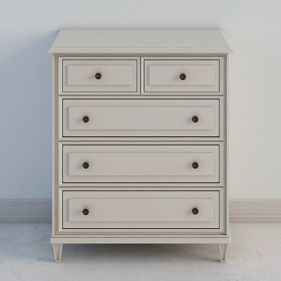 Elegant Five-Drawer Chest 3D model