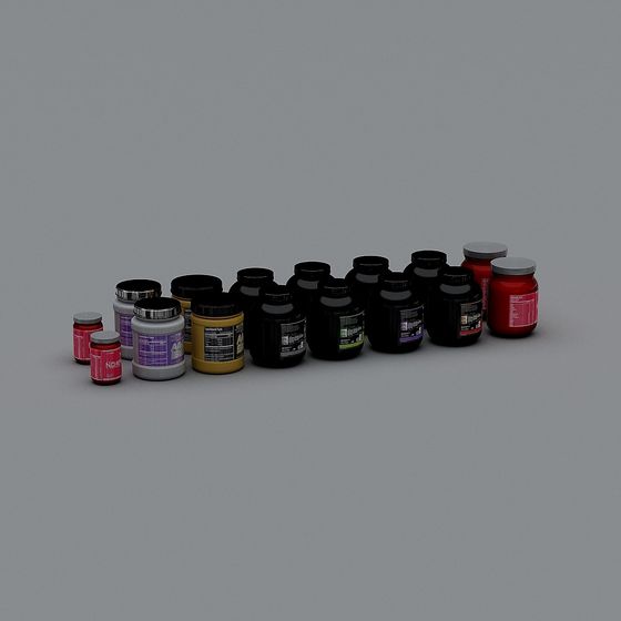 Vibrant Protein Powder Can Collection 3D model