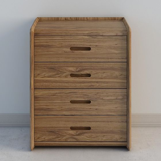 Stylish Wooden Drawer Cabinet 3D model