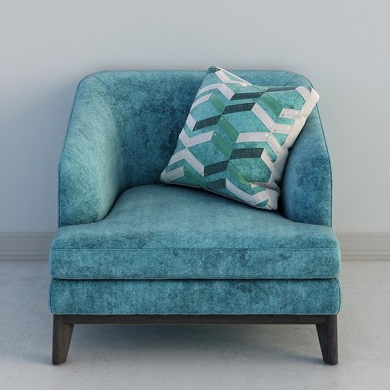 Stylish Low-Polygon Sofa 3D model for Modern Interiors