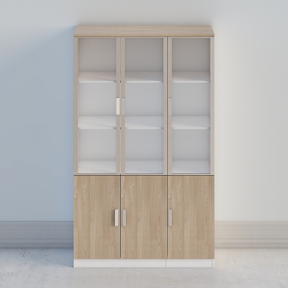 YS-8863 3도어 전면 유리 책장 1200-400-2000