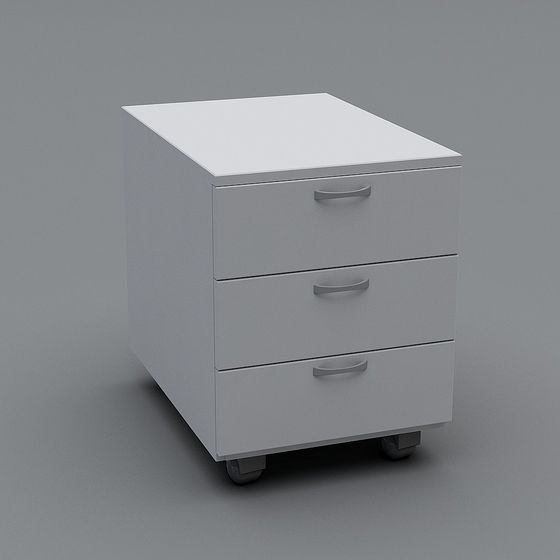 Modern Minimalist Mobile File Cabinet 3D model