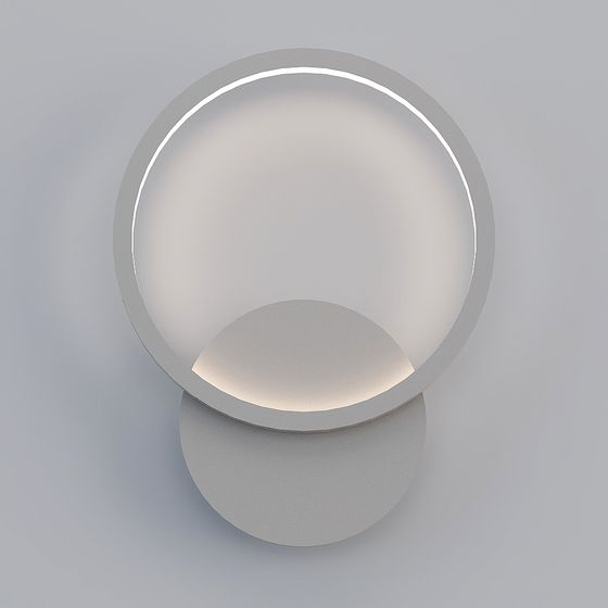Sleek Round Wall Lamp 3D model