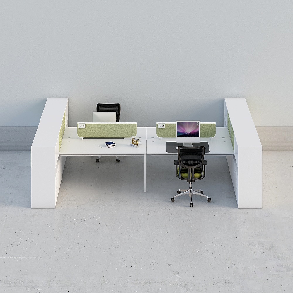 Modern Dual Desk 3D model for Creative Workspaces