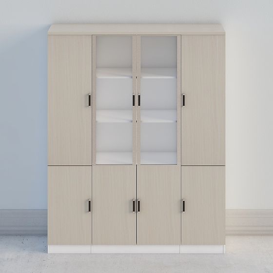 Elegant Glass Door Storage Cabinet 3D model
