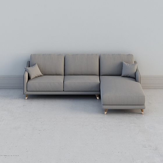 Elegant Low-Polygon Sofa 3D model