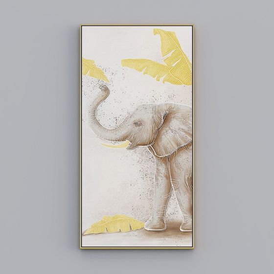 Elephant with Banana Leaves 3D model for Creative Projects