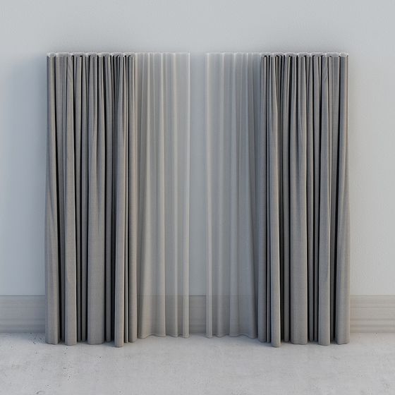 Elegant 3D Curtain Model for Modern Designs