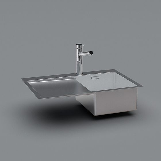 Sleek 3D Kitchen Sink Model for Modern Spaces