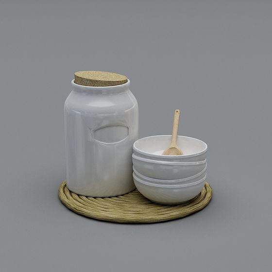 Elegant Kitchen Utensil Set 3D model for Creative Projects