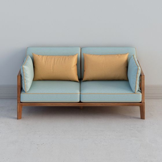 Modern Urban Comfort Low-Poly Sofa 3D model