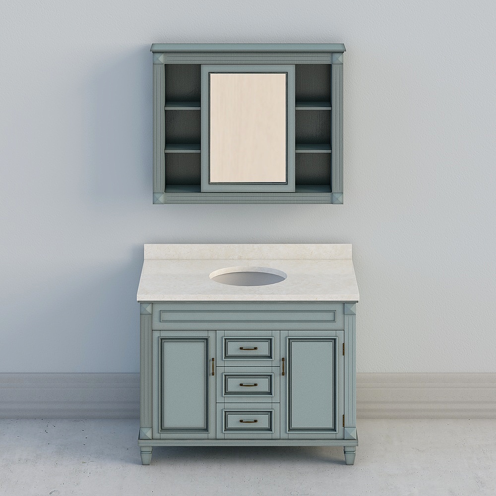 Elegant Bathroom Vanity 3D model for Modern Homes