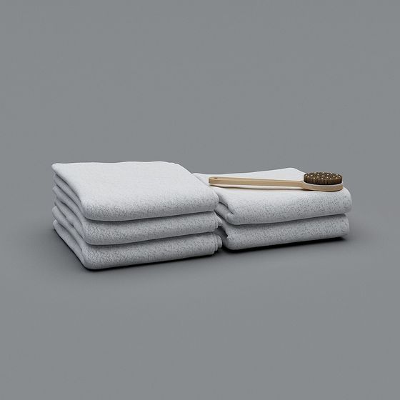 Elegant Towel and Brush 3D model