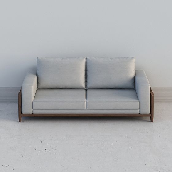 Stylish Low-Polygon Sofa 3D Model