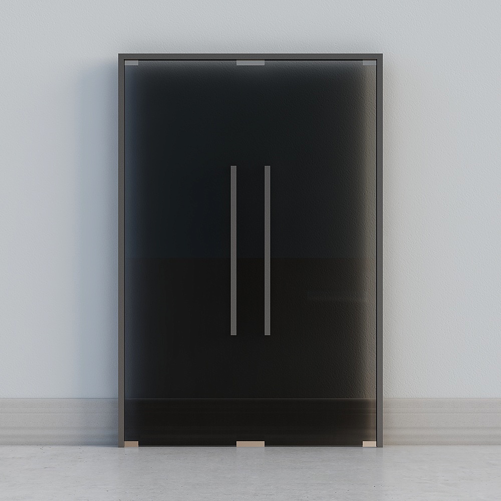 minimal dark glass double door