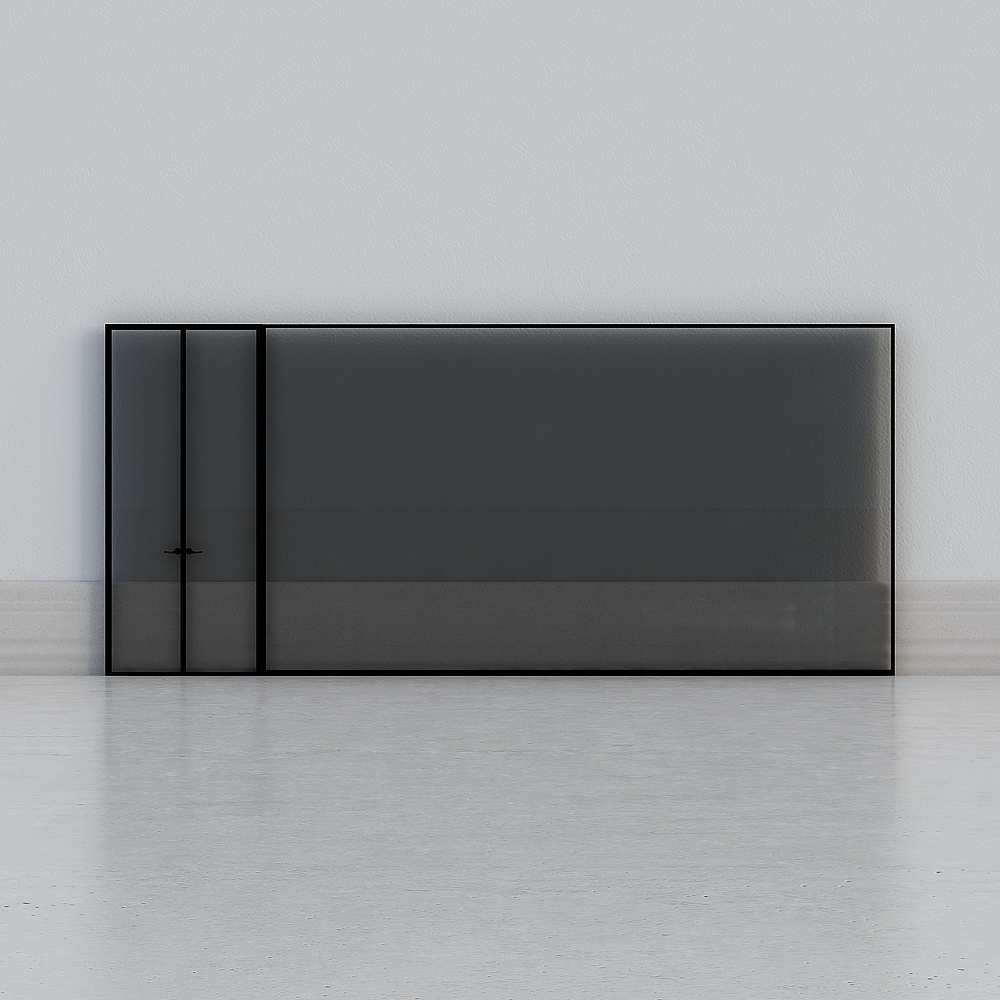 modern dark glass partition door