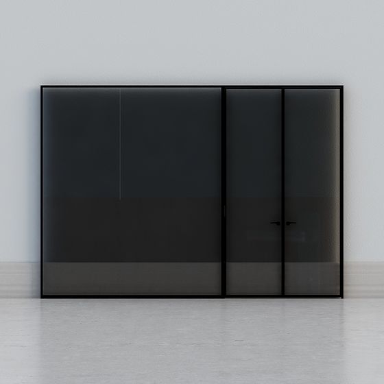 Sleek Glass Sliding Door 3D model