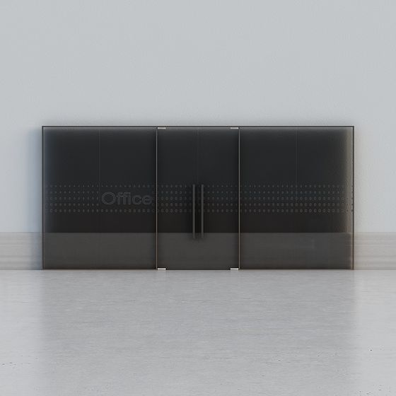 Modern Glass Partition Door 3D model