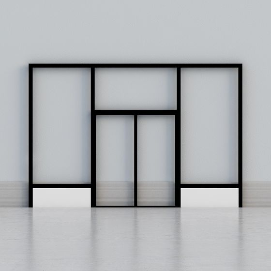 Modern Glass Partition Screen 3D model