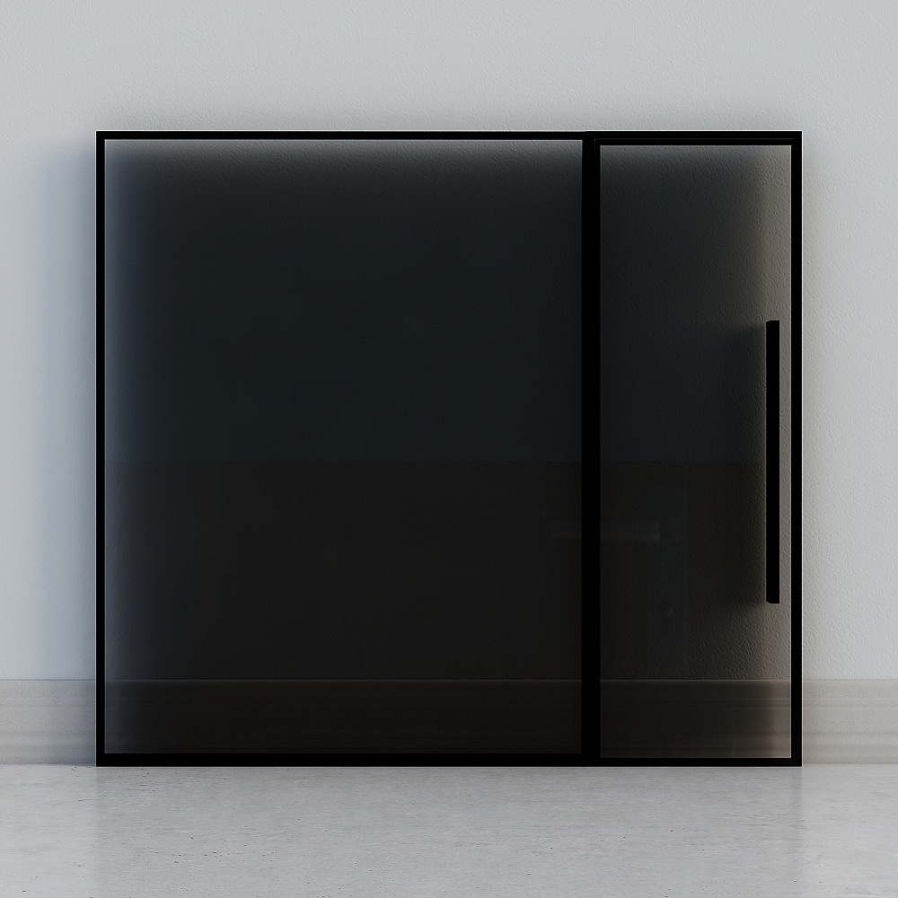 Porta Vetrata Larga Moderna Scura