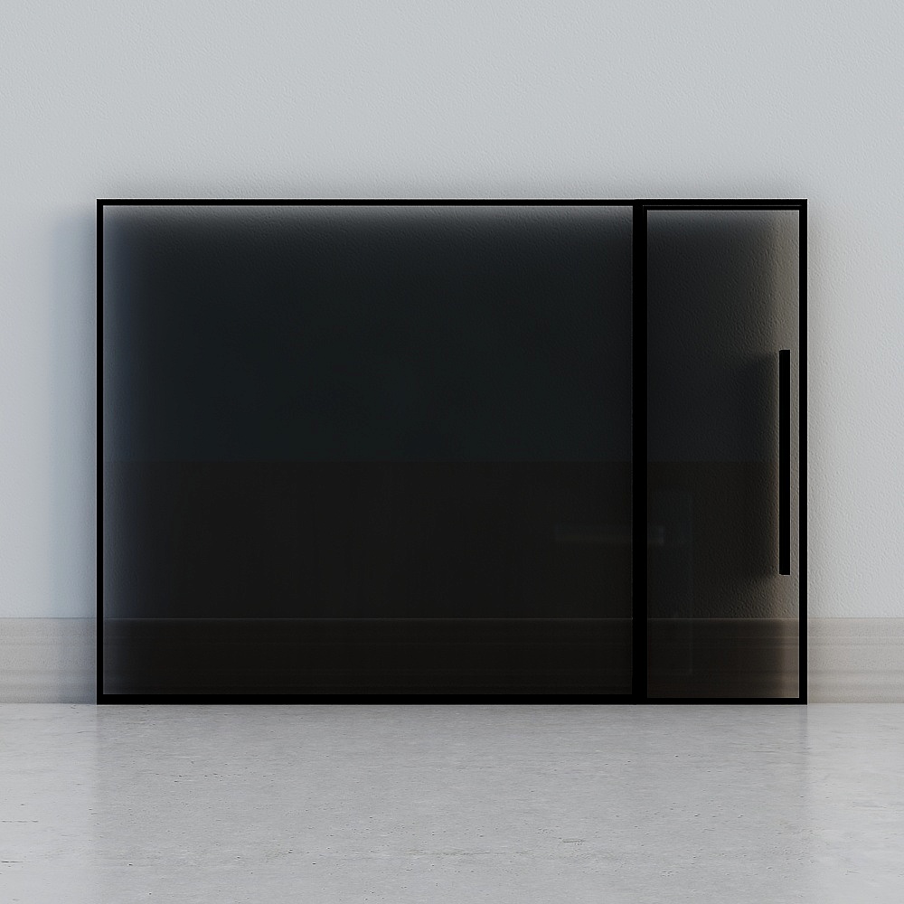 modern dark glass partition door