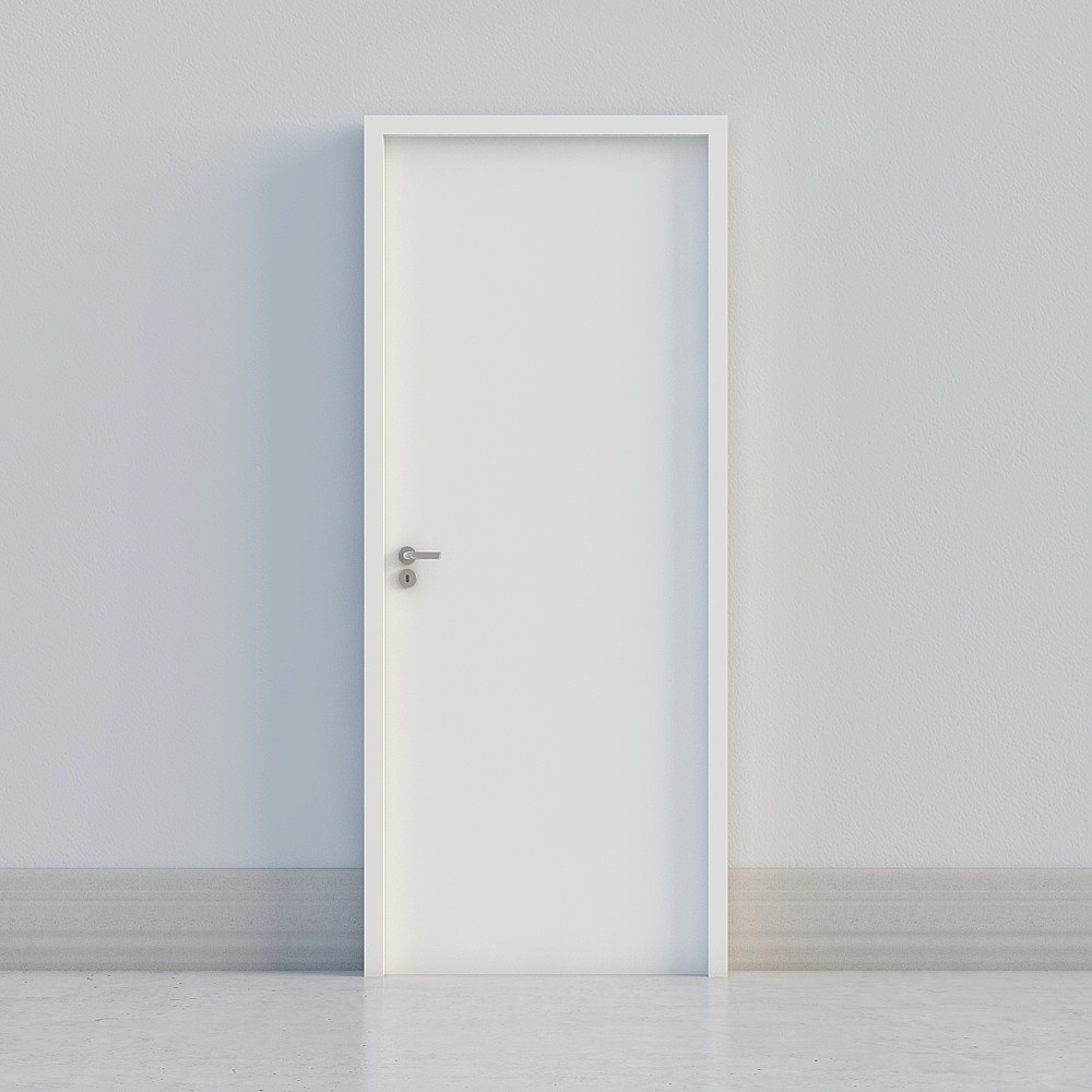 Puerta blanca minimalista