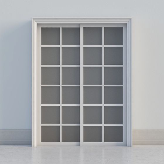 Elegant Glass Doors 3D model for Modern Interiors