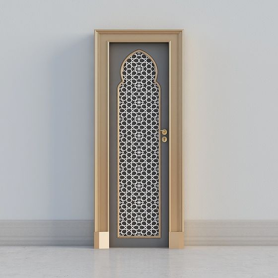 Elegant Modern Door 3D model with Geometric Patterns