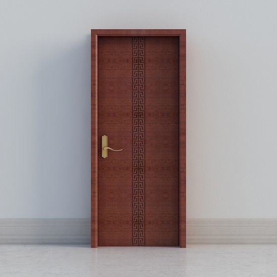 Elegant Wooden Door 3D model for Contemporary Spaces